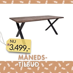 Toulon Spisebord – Røget Olieret Eg & Sorte Metalben. Str. 140 cm.